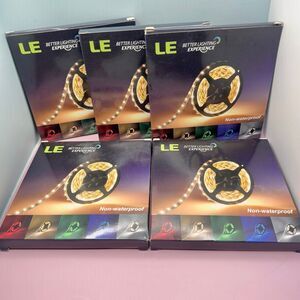 LE Daylight White LED Strip Lights 5 Meters Non - Waterproof Set of 5 NIB (Bx 2)